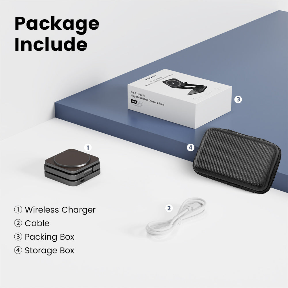 Magnetic Folding Bracket Three-in-one Wireless Charger