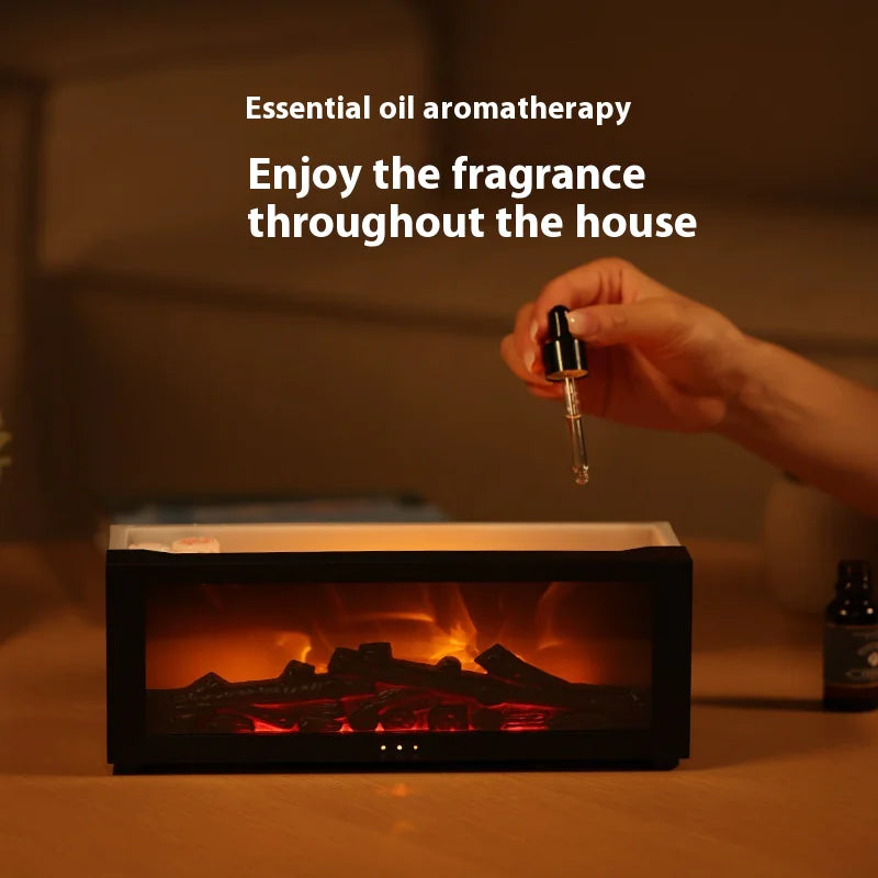 LED Fireplace Essence Diffuser – Soothing Mist & Cozy Ambience