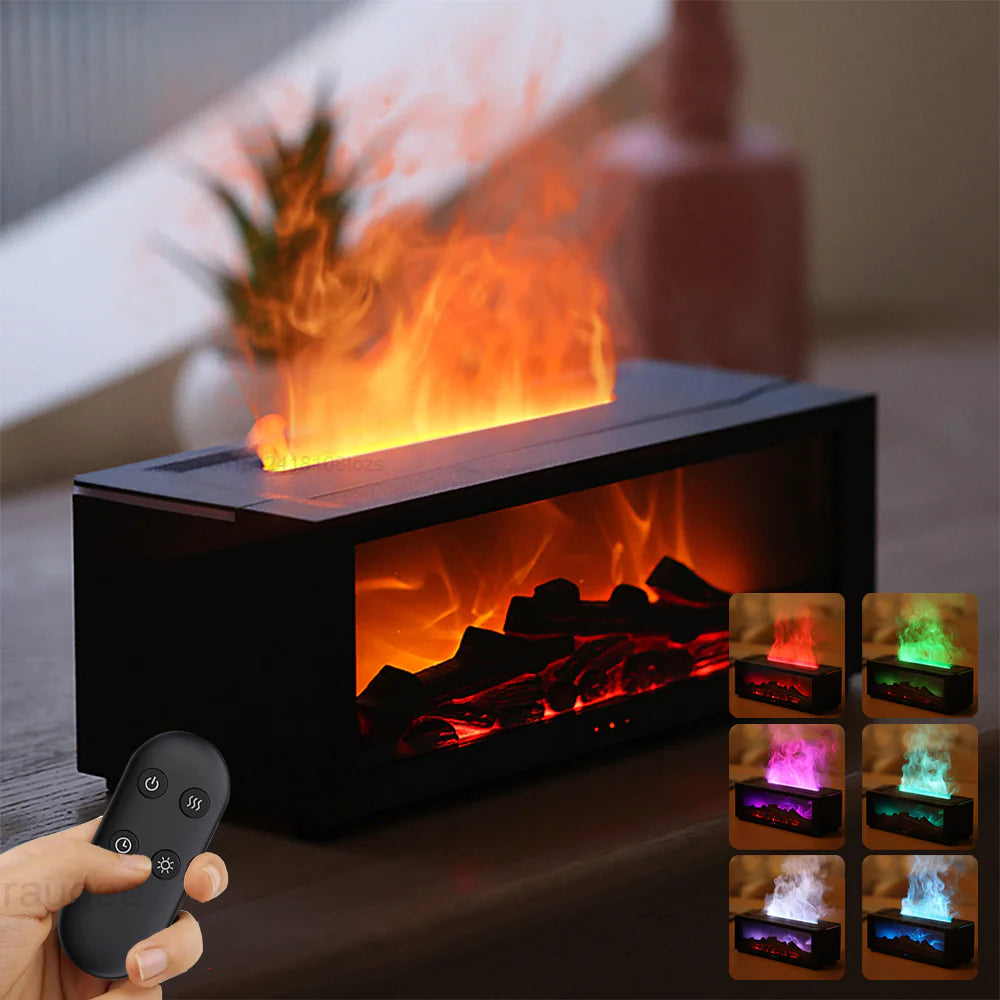 LED Fireplace Essence Diffuser – Soothing Mist & Cozy Ambience