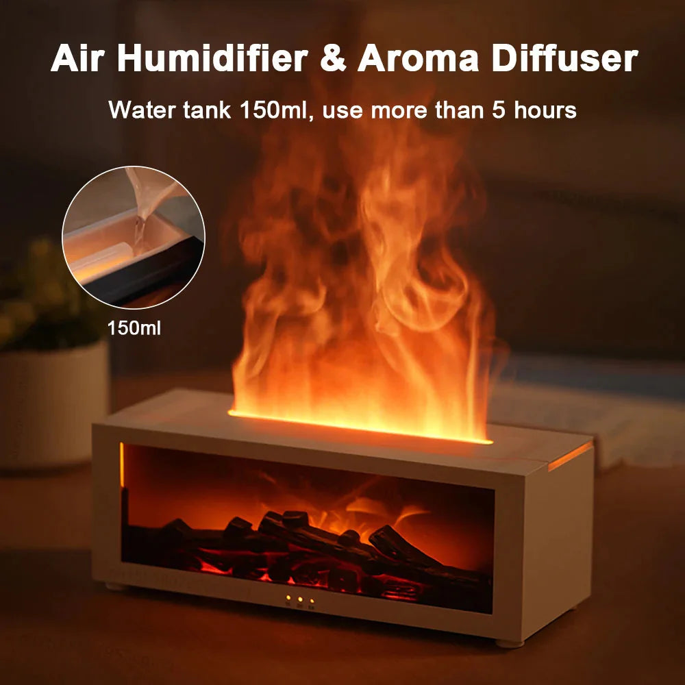 LED Fireplace Essence Diffuser – Soothing Mist & Cozy Ambience